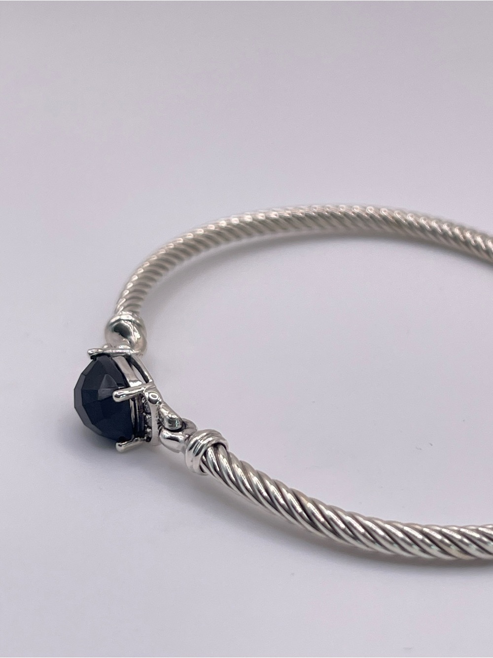 David Yurman Black Onyx Petite Wheaton Bracelet with Diamonds - Picture 5 of 11